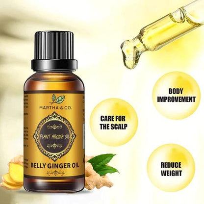 Belly Drainage Ginger Oil, Slimming Tummy Ginger Oil, Ginger Essential Oil for Swelling and Pain Relief, Care for Skin (30ML)�(Pack�Of�2)