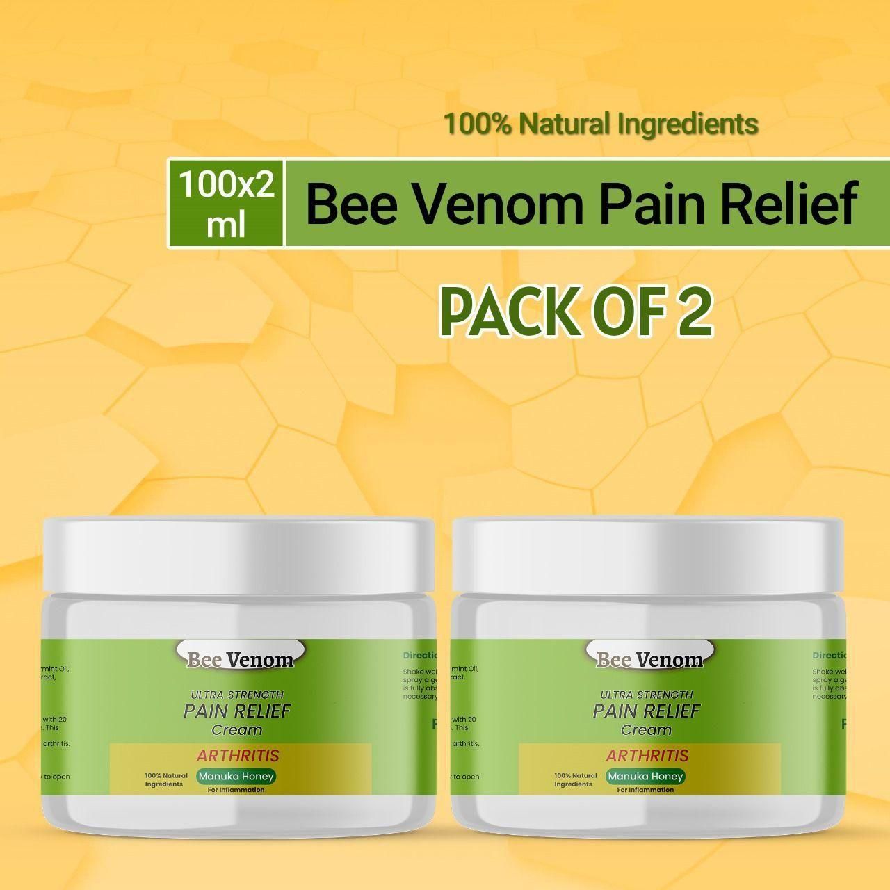 Bee Venom Ultra Strength Pain Relief Cream 100gram (Pack of 2)