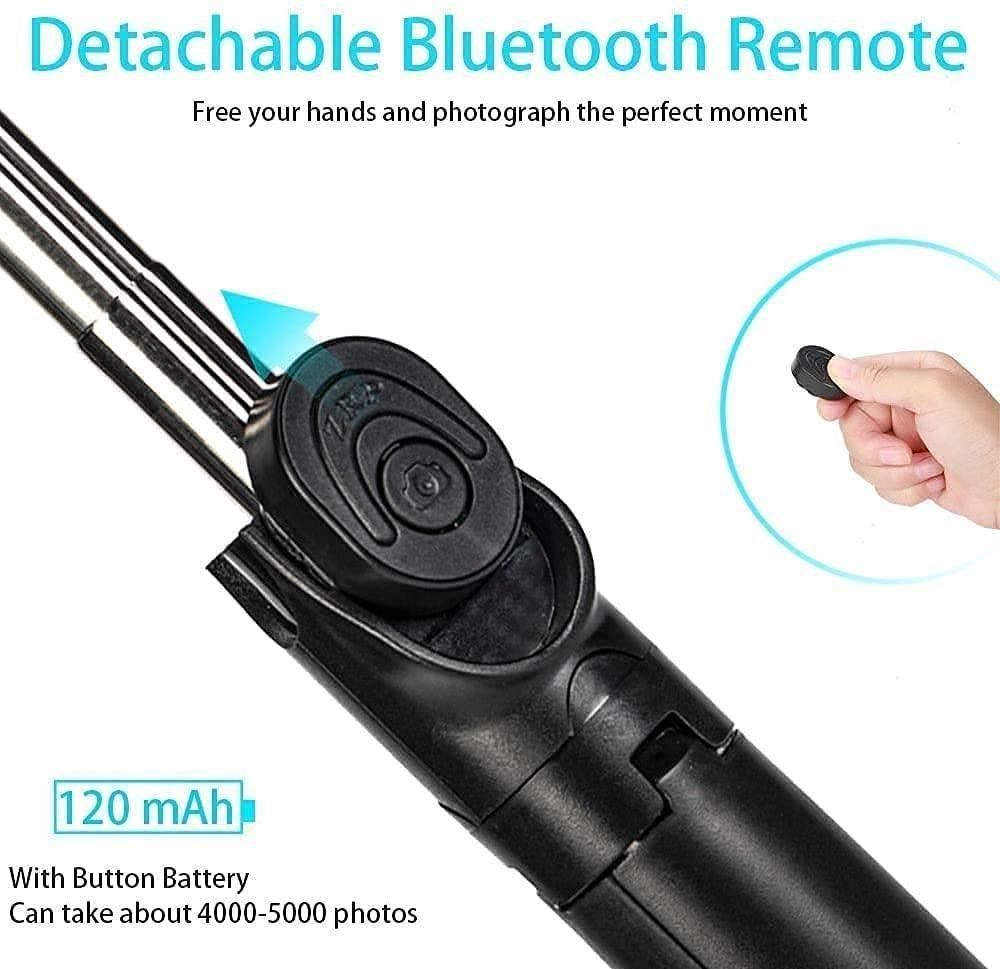 Extendable Flash 3-in-1 Selfie Stick Tripod with Bluetooth Remote