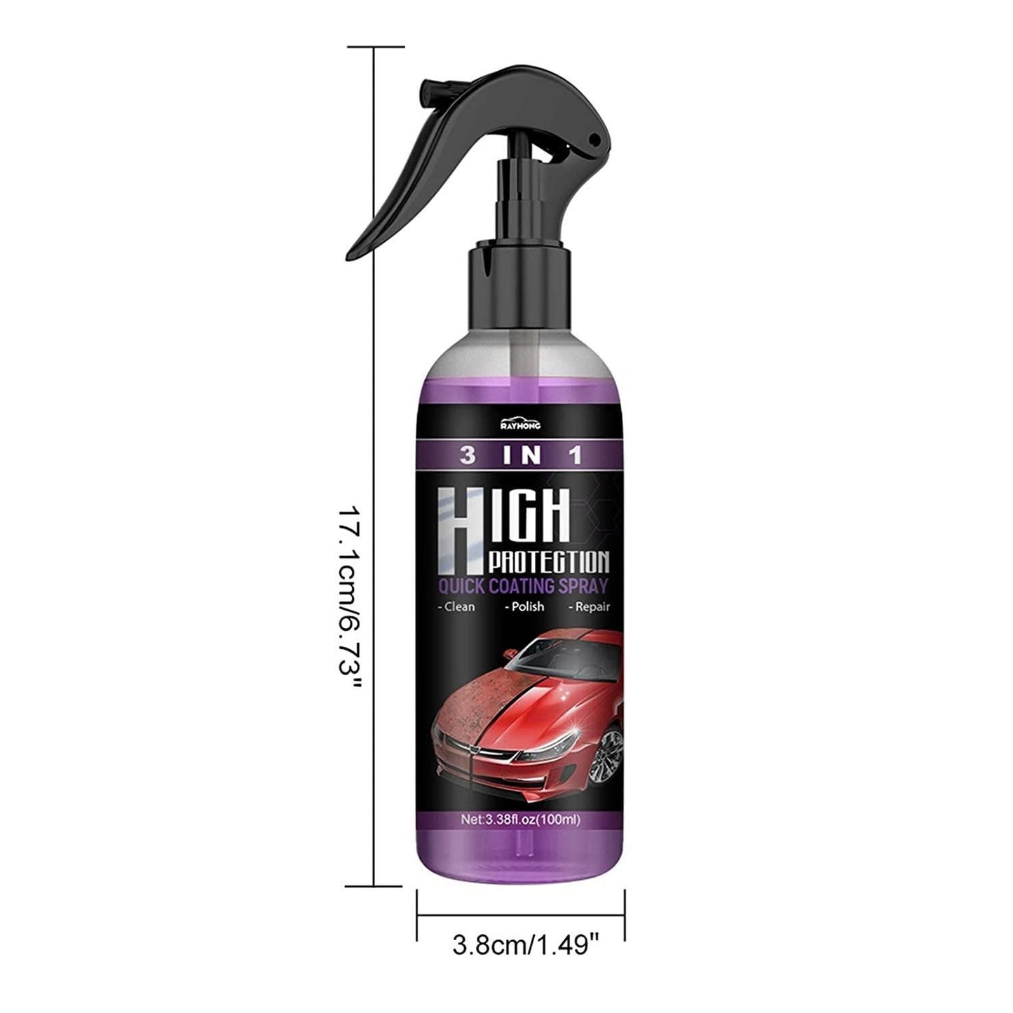 Hydrophobic Polish Nano Coating Agent Car Scratch Spray Cars Polishing for Motorcycles, Boats (Pack of 2)